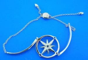 sterling silver compass rose bracelet