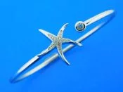 sterling silver starfish bangle bracelet