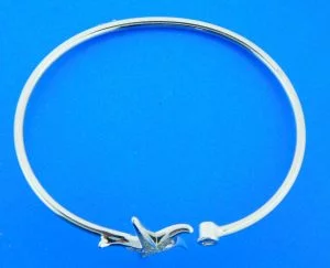 sterling silver starfish bangle bracelet