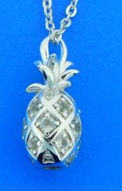 sterling silver and cz pineapple pendant