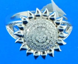 sterling silver sunflower ring