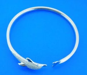 sterling silver dolphin bangle bracelet