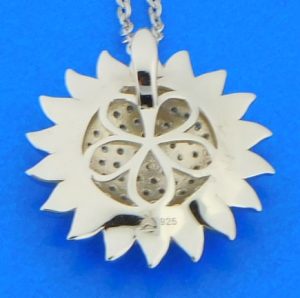 sterling silver sunflower pendant