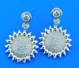 sterling silver sunflower earrings