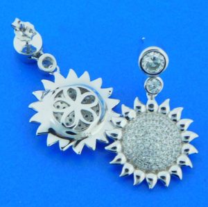 sterling silver sunflower earrings