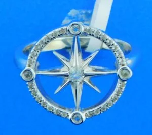 sterling silver compass rose ring