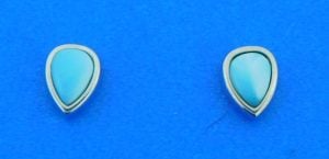 sterling silver teardrop larimar post earrings