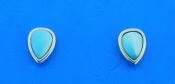 sterling silver teardrop larimar post earrings