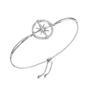 Alamea Compass Rose Bolo Bracelet, Sterling Silver