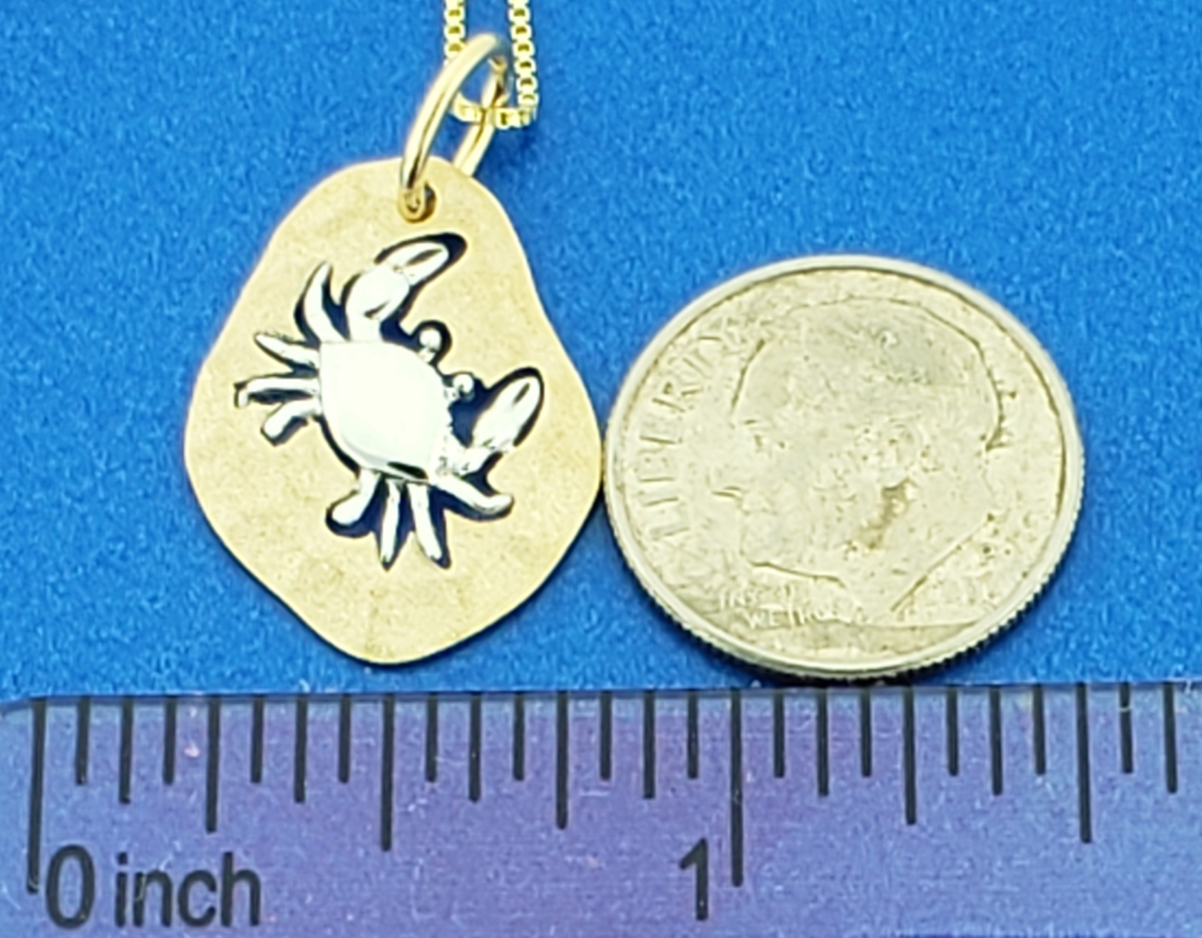 Denny Wong Crab 2-Tone Pendant, 14k 6 Denny Wong Crab 2-Tone Pendant, 14k - Image 6