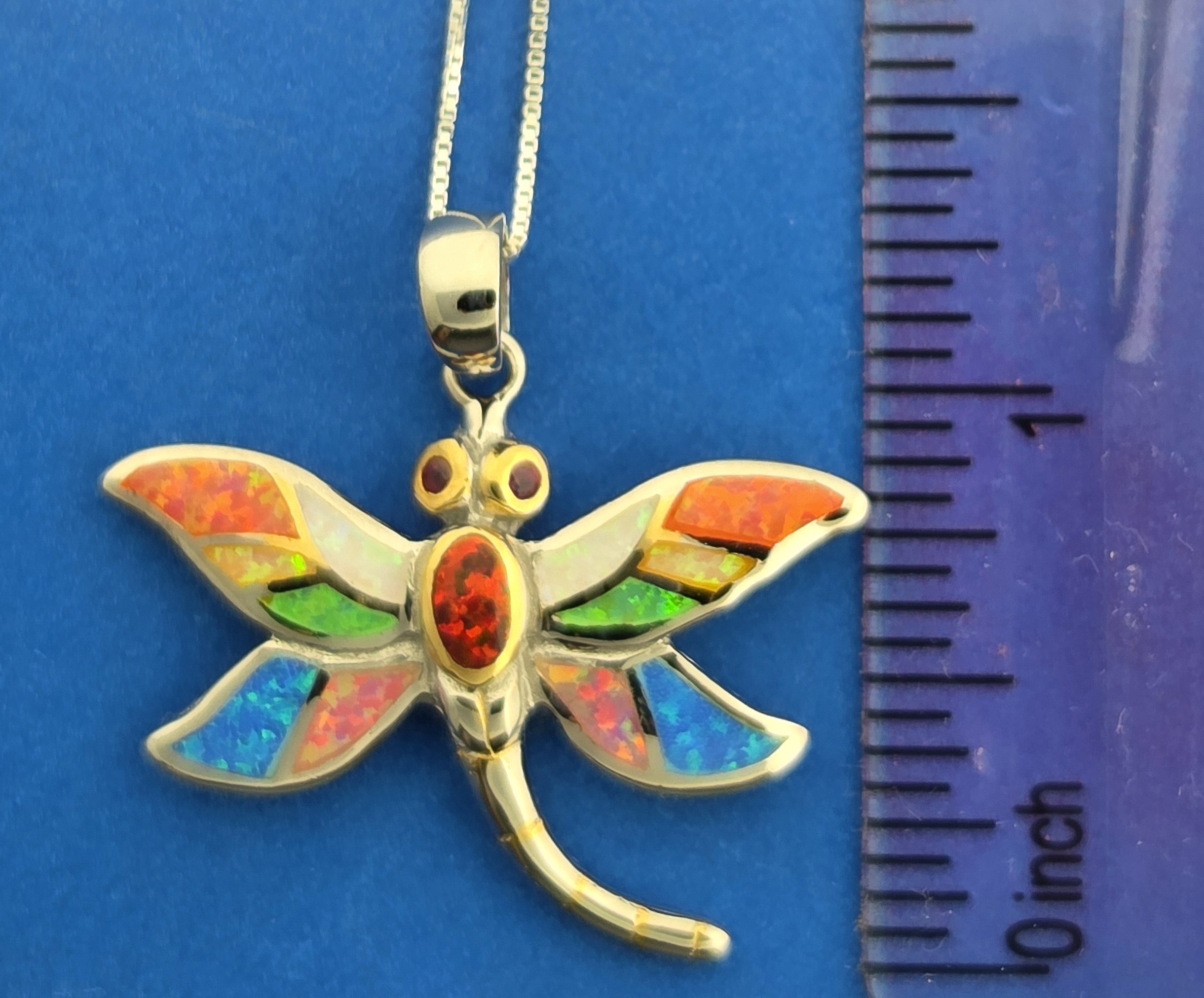 Kovel Dragonfly Opal Pendant, Sterling Silver 5 Kovel Dragonfly Opal Pendant, Sterling Silver - Image 5