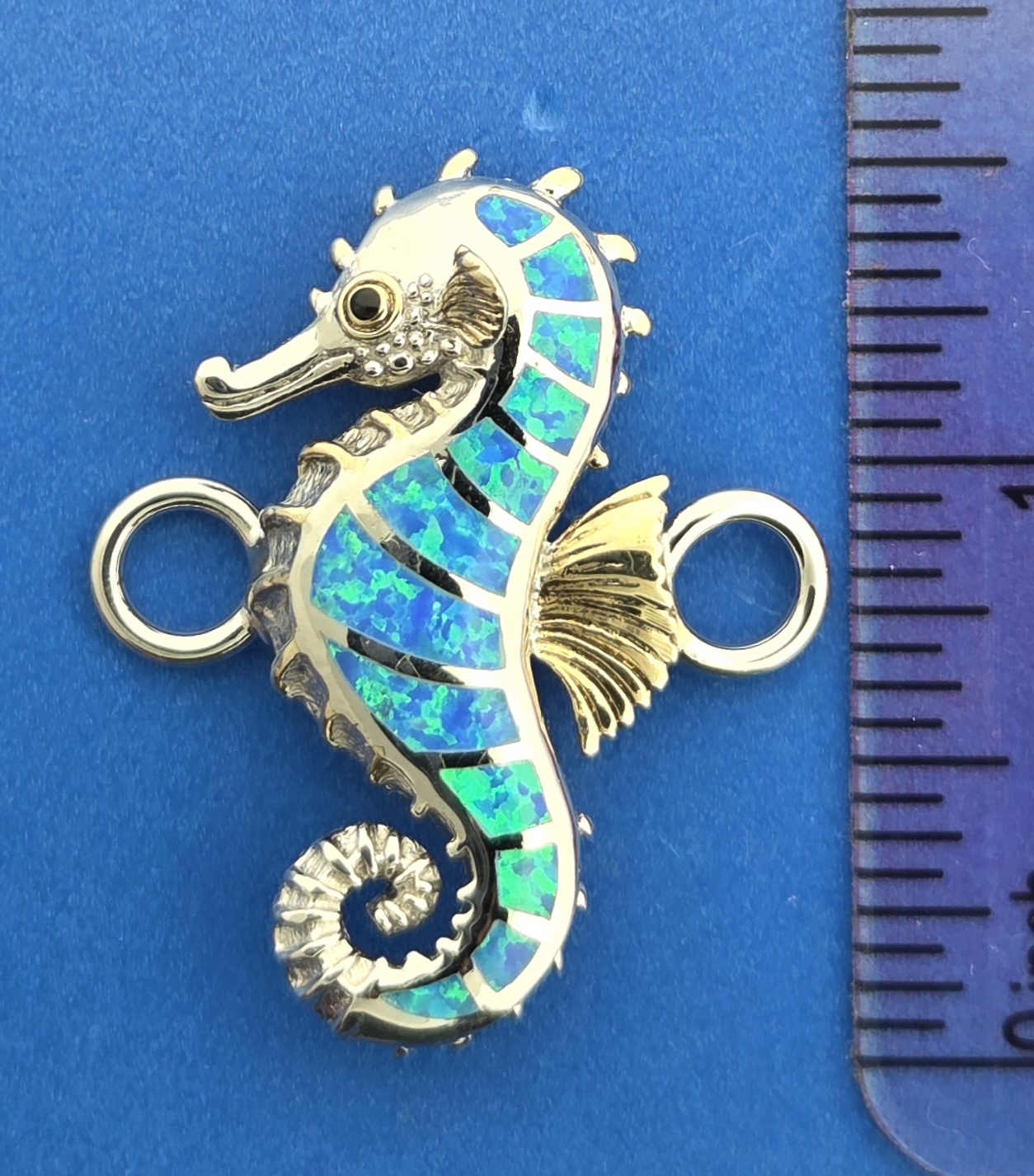 Kovel Seahorse Bracelet Topper, Sterling Silver & Opal 6 Kovel Seahorse Bracelet Topper, Sterling Silver & Opal - Image 6
