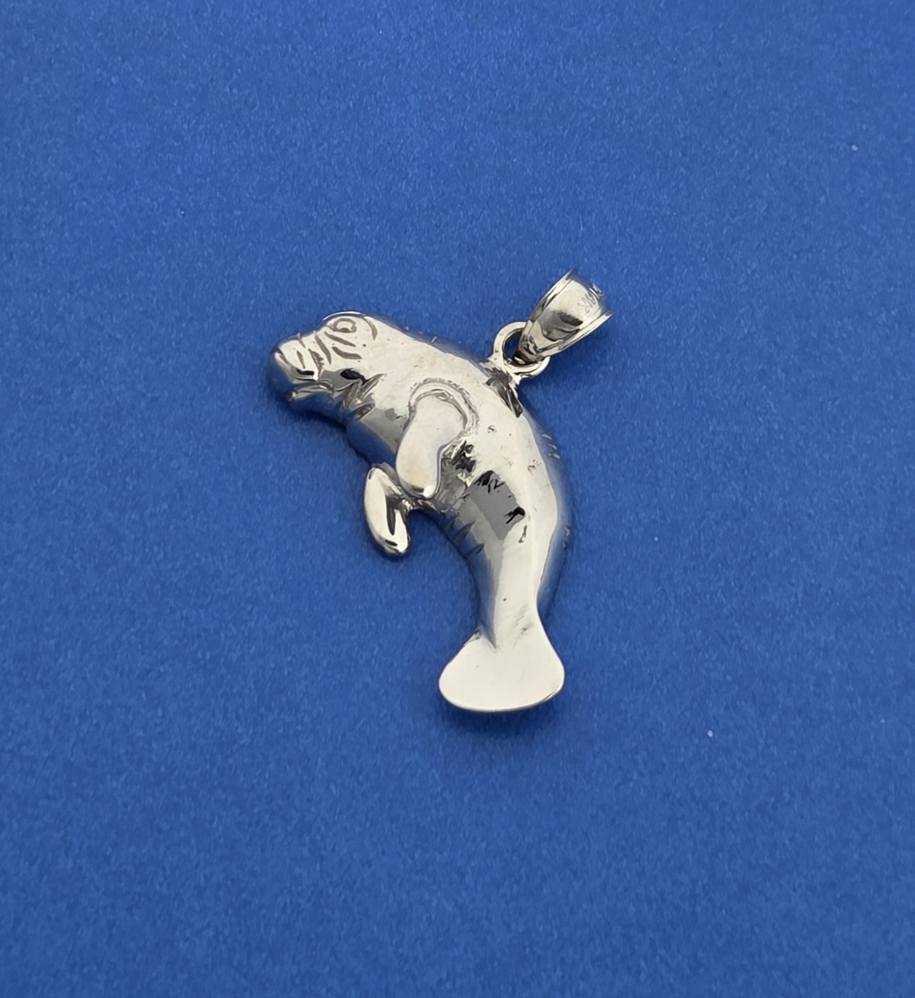 Manatee Pendant, 14K White Gold 5 Manatee Pendant, 14K White Gold - Image 5