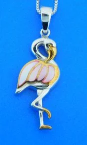 sterling silver flamingo pendant