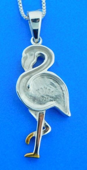 sterling silver flamingo pendant