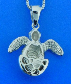 sterling silver hatching sea turtle pendant sterling silver