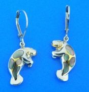 sterling silver manatee earrings