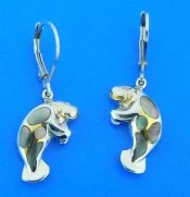 sterling silver manatee earrings