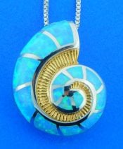 sterling silver nautilus shell pendant