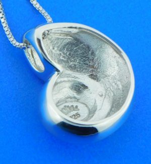 sterling silver nautilus shell pendant