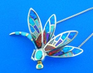 sterling silver dragonfly pendant sterling silver & opal