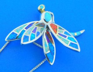 sterling silver dragonfly pendant sterling silver & opal