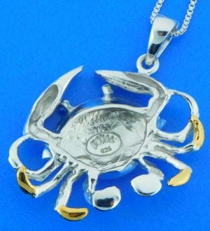 sterling silver crab opal pendant