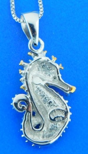 sterling silver seahorse opal pendant