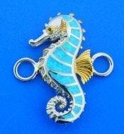 Seahorse Opal Interchangeable Bracelet Top, Sterling Silver