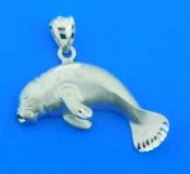 sterling silver manatee pendant