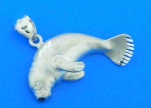 sterling silver manatee pendant