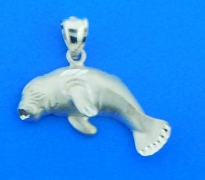 sterling silver manatee pendant