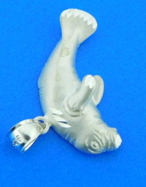 sterling silver manatee pendant