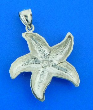 sterling silver diamond-cut starfish pendant