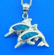 dolphin opal pendant sterling silver