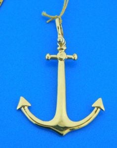 14k yellow gold anchor pendant