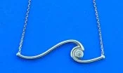 14k wave necklace white gold