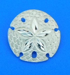 sterling silver sand dollar slide pendant