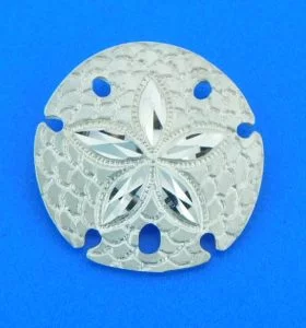sterling silver sand dollar slide pendant