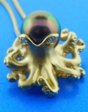 octopus tahitian pearl pendant steven douglas 14k