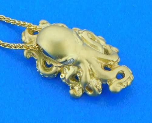 Steven Douglas Octopus Pendant, 14k Yellow Gold - Image 2