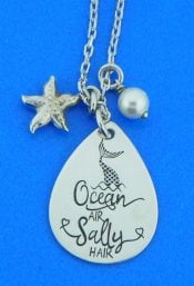 sterling silver ocean air salty hair necklace