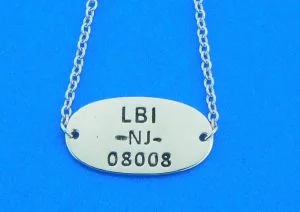 sterling silver LBI necklace