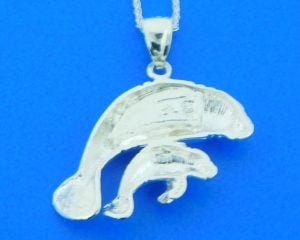 sterling silver manatee pendant