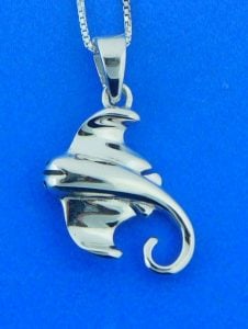 sterling silver manta ray pendant