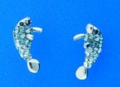 sterling silver manatee swarovski crystal earrings