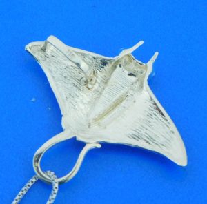 sterling silver manta ray slide pendant