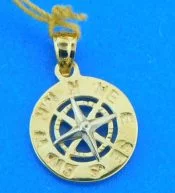 14k compass rose pendant