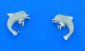 14k white gold denny wong dolphin earrings