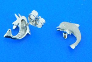 14k white gold denny wong dolphin earrings